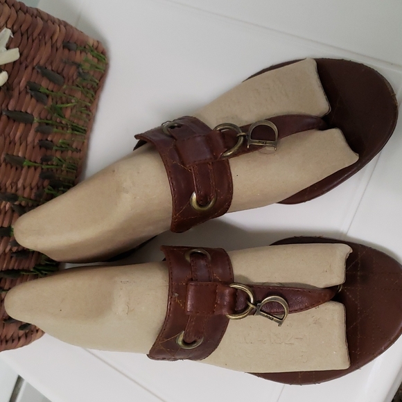 Christian‎ Dior Brown Leather Cannage Block Heel Sandals Size 40 - Picture 11 of 16